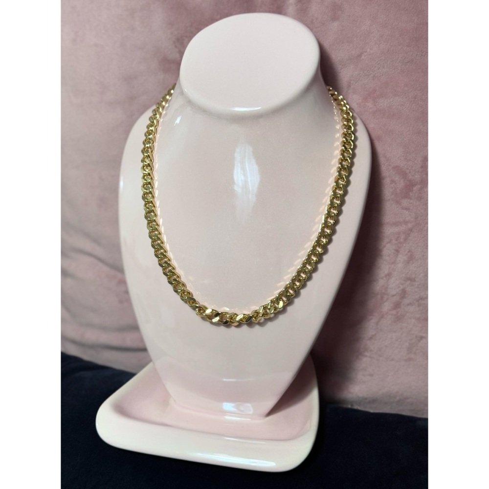 Unisex Gold Tone Cuban Link Chain Necklace Chunky Statement Jewelry